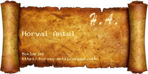 Horvai Antal névjegykártya